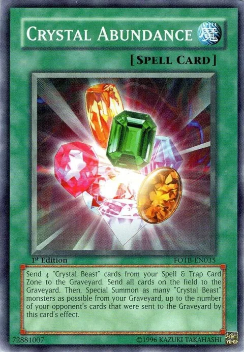 Crystal Abundance FOTB-EN035 1st Edition Yu-Gi-Oh card from Force of the Breaker