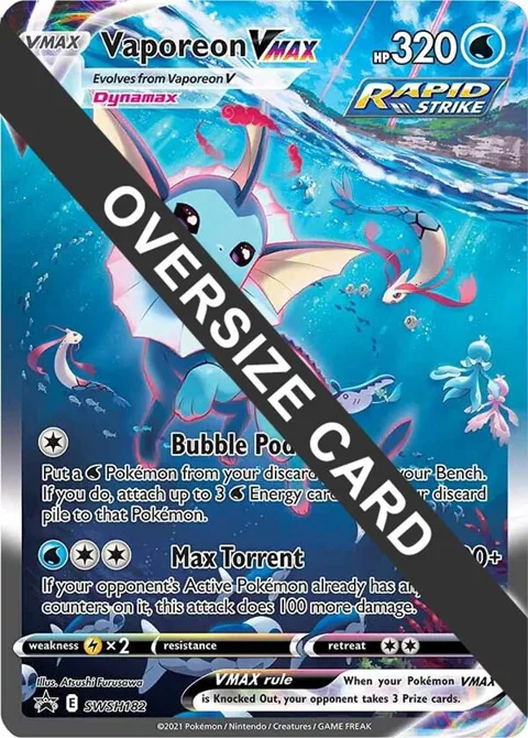 Vaporeon VMAX #SWSH182 Holofoil Pokémon card from Jumbo Cards