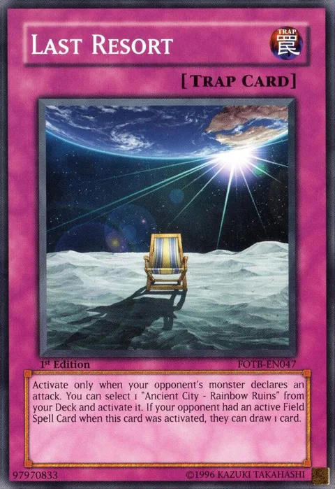 Last Resort FOTB-EN047 1st Edition Yu-Gi-Oh card from Force of the Breaker