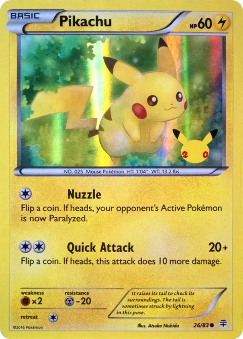 Pikachu - 26/83 20th Anniversary #026/083 Holofoil Pokémon card from Miscellaneous Cards & Products