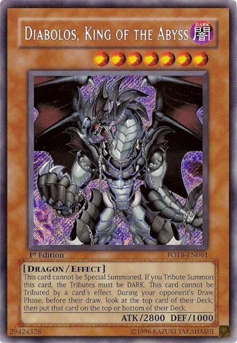 Diabolos, King of the Abyss FOTB-EN061 Unlimited Yu-Gi-Oh card from Force of the Breaker