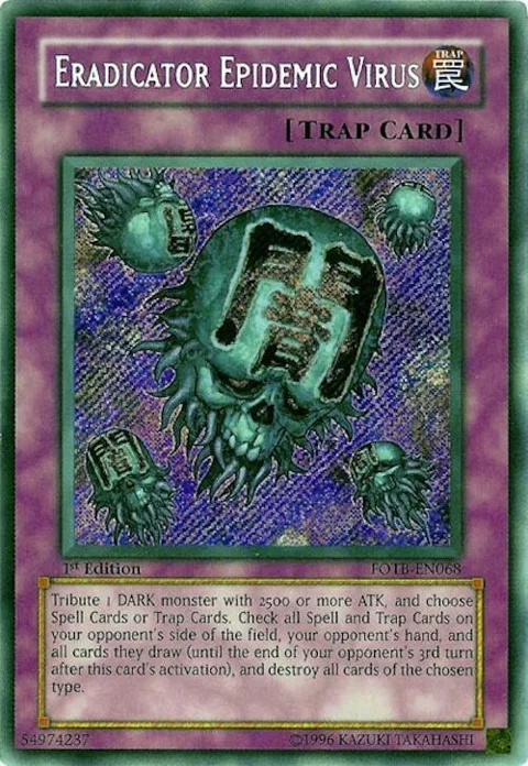 Eradicator Epidemic Virus FOTB-EN068 1st Edition Yu-Gi-Oh card from Force of the Breaker