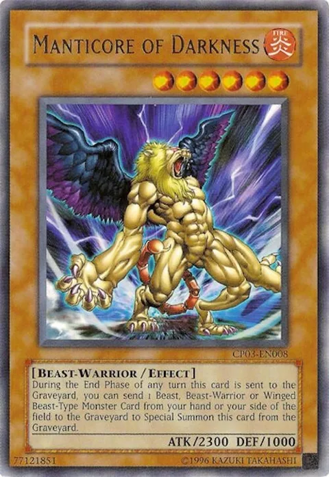 Manticore of Darkness CP03-EN008 Yu-Gi-Oh card from Champion Pack 3