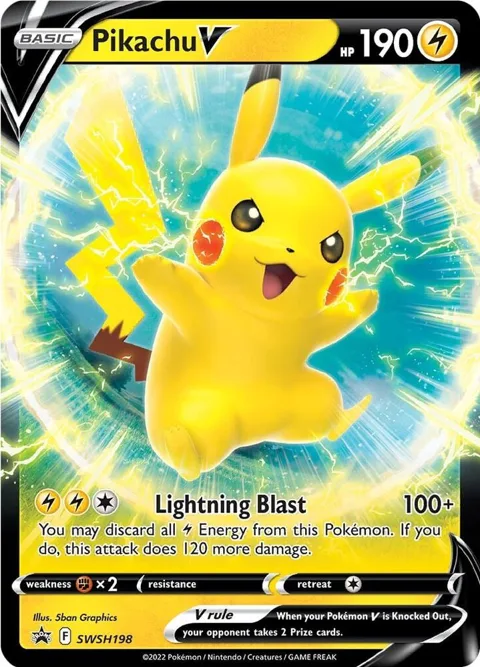 Pikachu V #SWSH198 Holofoil Pokémon card from Sword & Shield Promo Cards