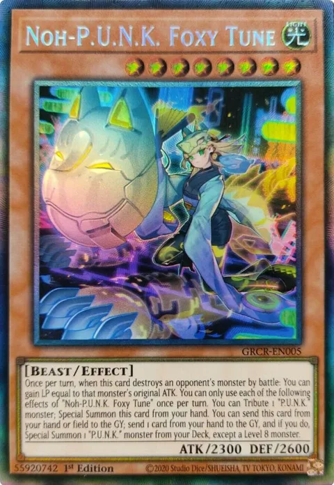 Noh-P.U.N.K. Foxy Tune Collector's Rare GRCR-EN005 Yu-Gi-Oh card from The Grand Creators