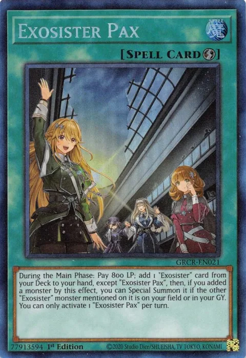 Exosister Pax Collector's Rare GRCR-EN021 Yu-Gi-Oh card from The Grand Creators