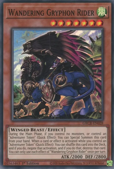 Wandering Gryphon Rider GRCR-EN028 Yu-Gi-Oh card from The Grand Creators