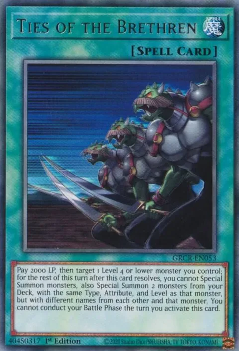Ties of the Brethren GRCR-EN053 Yu-Gi-Oh card from The Grand Creators
