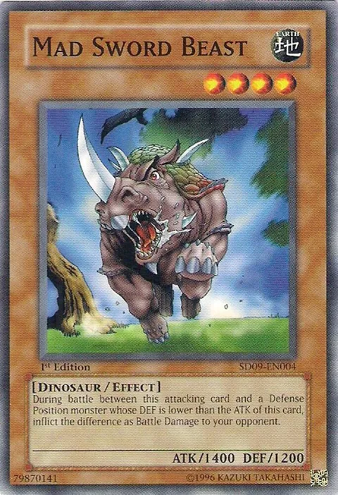 Mad Sword Beast SD09-EN004 Yu-Gi-Oh card from Structure Deck: Dinosaur's Rage