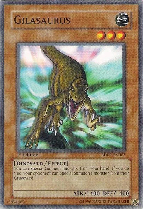 Gilasaurus SD09-EN005 Yu-Gi-Oh card from Structure Deck: Dinosaur's Rage