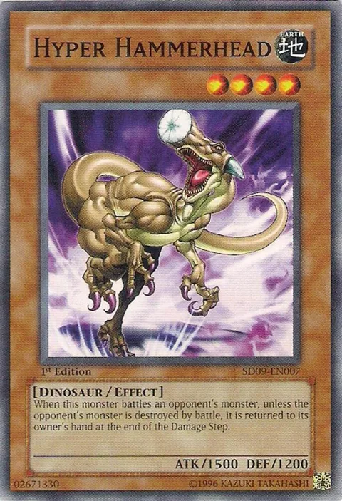 Hyper Hammerhead SD09-EN007 Yu-Gi-Oh card from Structure Deck: Dinosaur's Rage