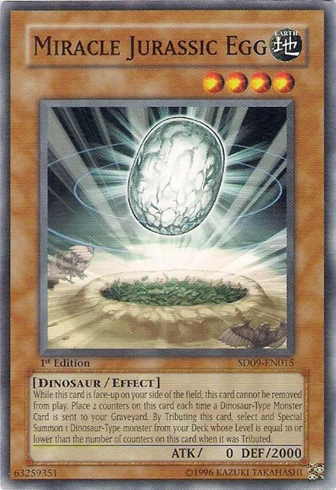 Miracle Jurassic Egg SD09-EN015 Yu-Gi-Oh card from Structure Deck: Dinosaur's Rage