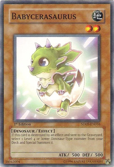 Babycerasaurus SD09-EN016 Yu-Gi-Oh card from Structure Deck: Dinosaur's Rage