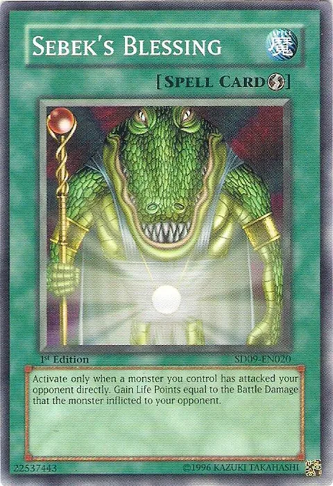 Sebek's Blessing SD09-EN020 Yu-Gi-Oh card from Structure Deck: Dinosaur's Rage