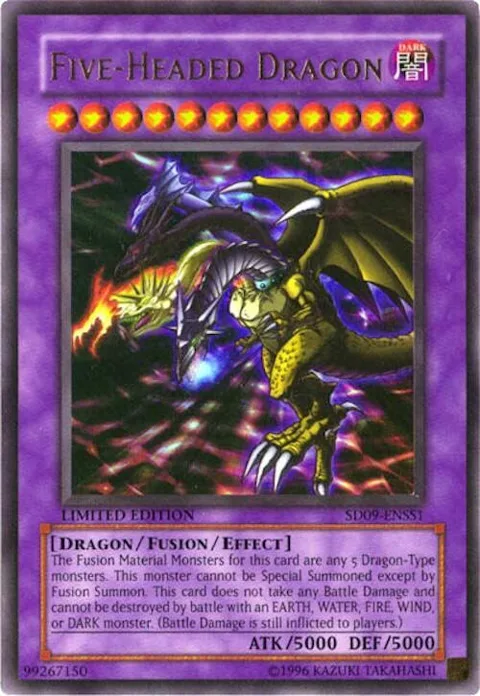 Five-Headed Dragon SD09-ENSS1 Yu-Gi-Oh card from Structure Deck: Dinosaur's Rage