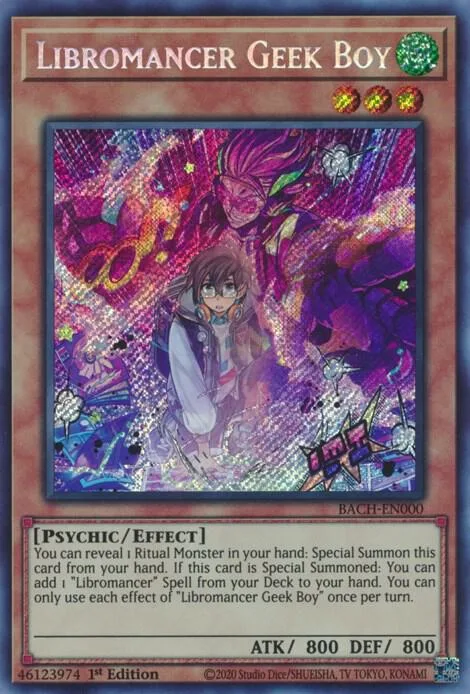 Libromancer Geek Boy BACH-EN000 Yu-Gi-Oh card from Battle of Chaos