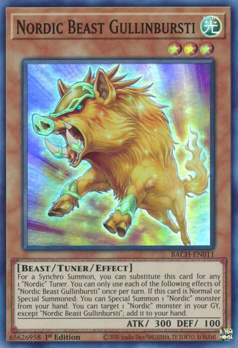 Nordic Beast Gullinbursti BACH-EN011 Yu-Gi-Oh card from Battle of Chaos