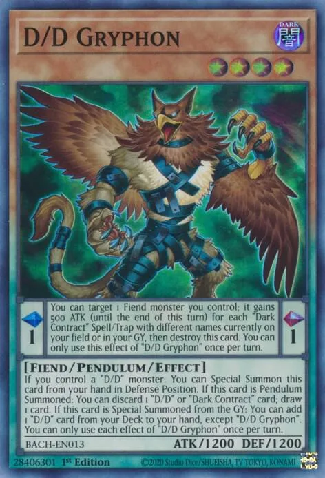 D/D Gryphon BACH-EN013 Yu-Gi-Oh card from Battle of Chaos