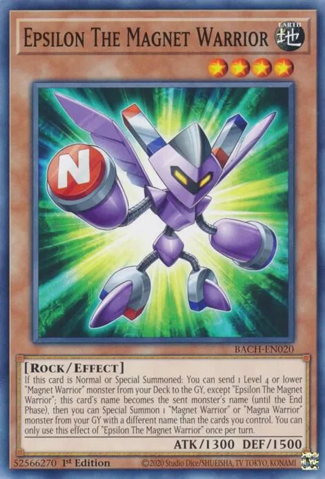 Epsilon The Magnet Warrior BACH-EN020 Yu-Gi-Oh card from Battle of Chaos