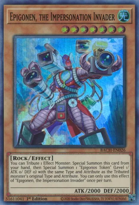 Epigonen, the Impersonation Invader BACH-EN026 Yu-Gi-Oh card from Battle of Chaos