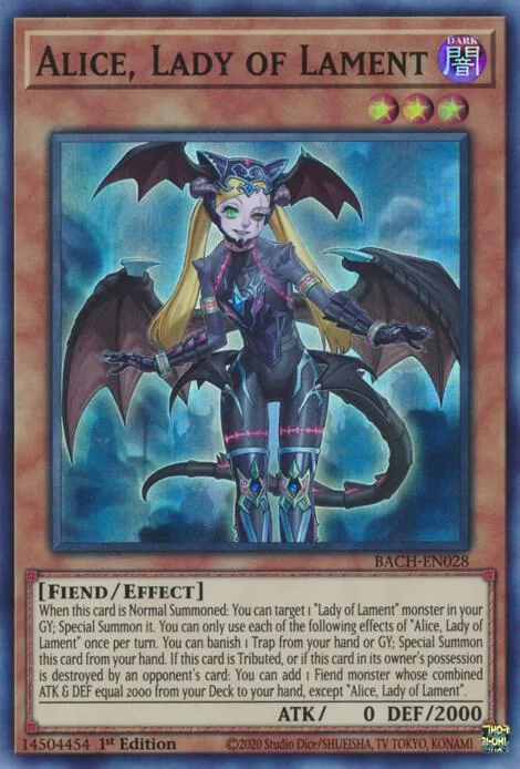 Alice, Lady of Lament BACH-EN028 Yu-Gi-Oh card from Battle of Chaos