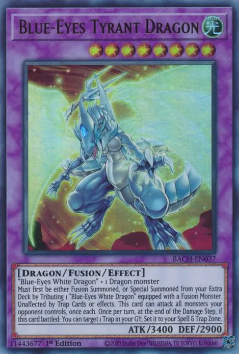 Blue-Eyes Tyrant Dragon BACH-EN037 Yu-Gi-Oh card from Battle of Chaos