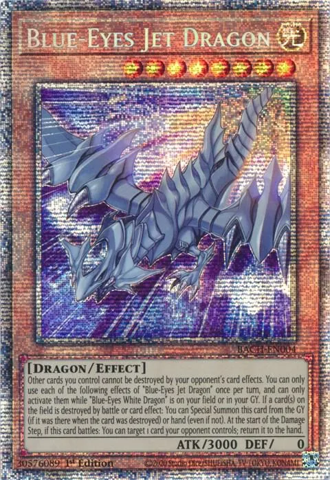 Blue-Eyes Jet Dragon Starlight Rare BACH-EN004 Yu-Gi-Oh card from Battle of Chaos