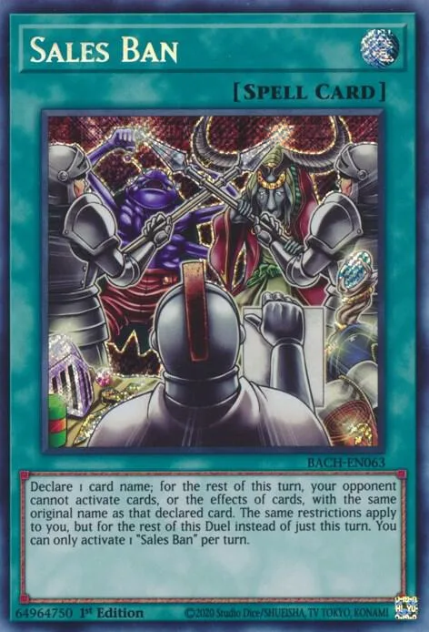 Sales Ban BACH-EN063 Yu-Gi-Oh card from Battle of Chaos