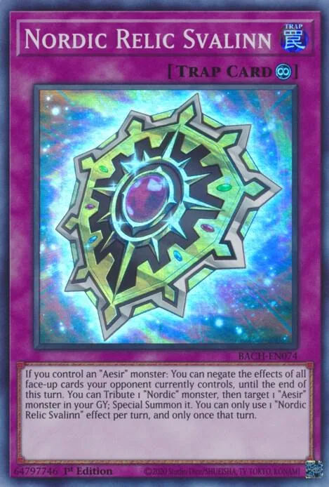 Nordic Relic Svalinn BACH-EN074 Yu-Gi-Oh card from Battle of Chaos