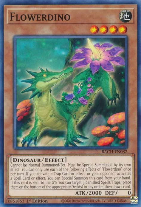 Flowerdino BACH-EN082 Yu-Gi-Oh card from Battle of Chaos