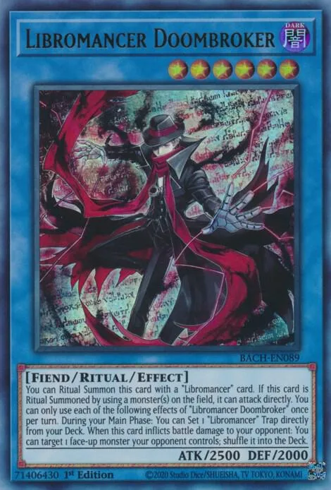 Libromancer Doombroker BACH-EN089 Yu-Gi-Oh card from Battle of Chaos