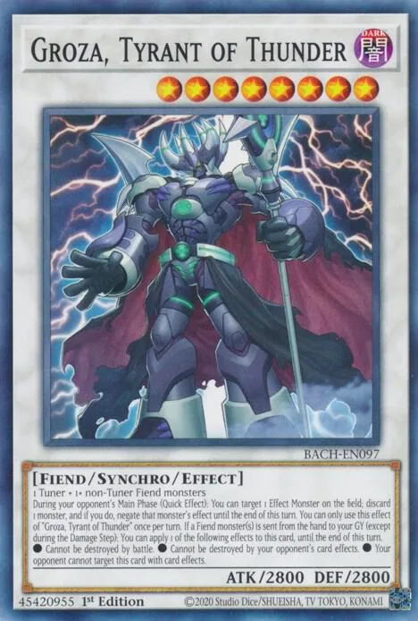 Groza, Tyrant of Thunder BACH-EN097 Yu-Gi-Oh card from Battle of Chaos