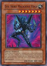Evil Hero Malicious Edge GLAS-EN003 Unlimited Yu-Gi-Oh card from Gladiator's Assault
