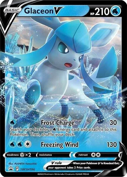 Glaceon V #SWSH196 Holofoil Pokémon card from Sword & Shield Promo Cards