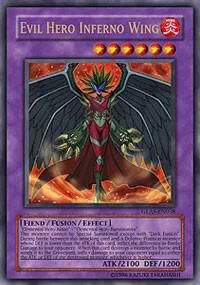 Evil Hero Inferno Wing GLAS-EN038 1st Edition Yu-Gi-Oh card from Gladiator's Assault