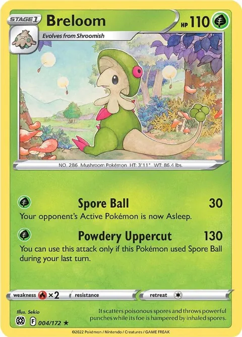 Breloom #004/172 Reverse Holofoil Pokémon card from Brilliant Stars
