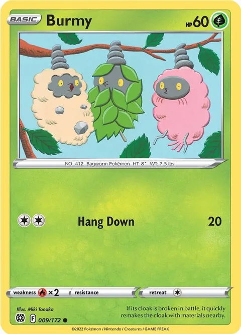 Burmy #009/172 Pokémon card from Brilliant Stars