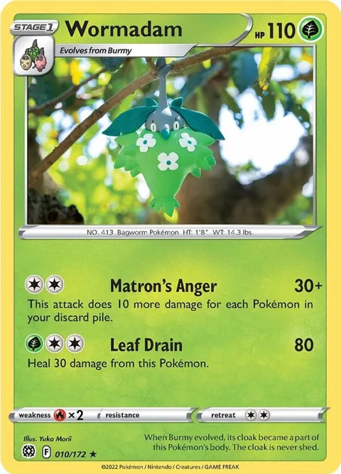 Wormadam 10 #010/172 Reverse Holofoil Pokémon card from Brilliant Stars