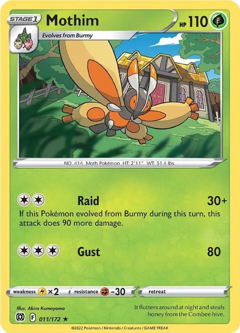 Mothim #011/172 Pokémon card from Brilliant Stars