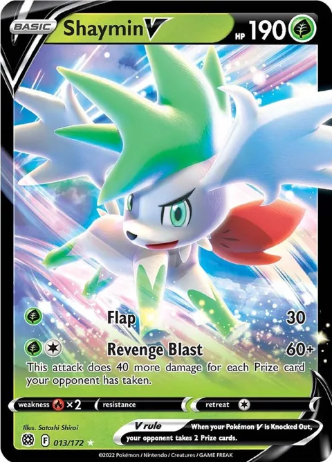 Shaymin V #013/172 Holofoil Pokémon card from Brilliant Stars