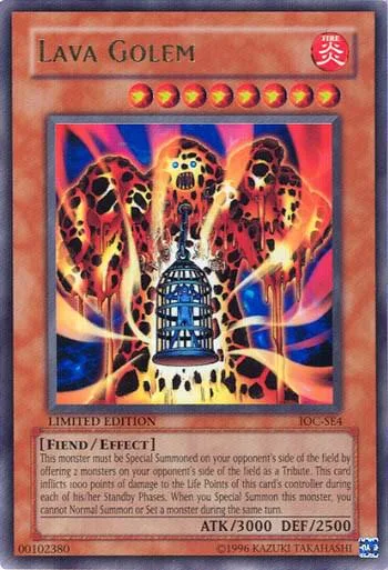 Lava Golem IOC-SE4 Yu-Gi-Oh card from Invasion of Chaos