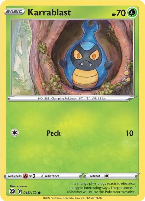 Karrablast #015/172 Pokémon card from Brilliant Stars