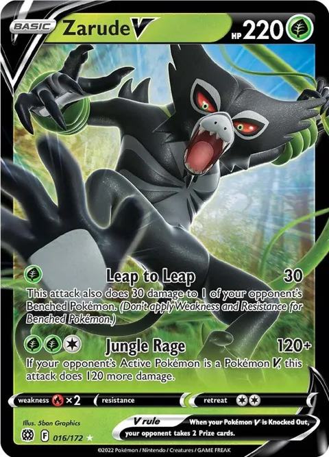 Zarude V #016/172 Holofoil Pokémon card from Brilliant Stars