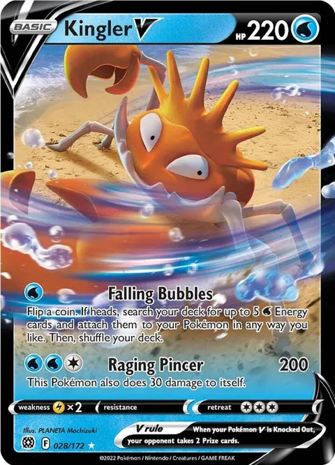 Kingler V #028/172 Holofoil Pokémon card from Brilliant Stars