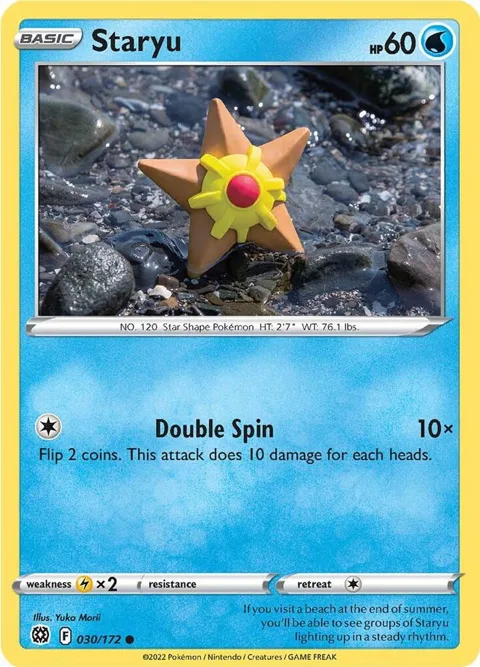 Staryu #030/172 Reverse Holofoil Pokémon card from Brilliant Stars