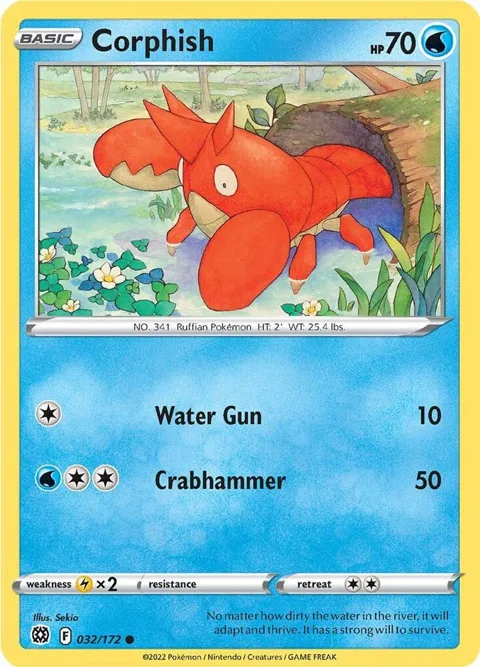 Corphish #032/172 Pokémon card from Brilliant Stars