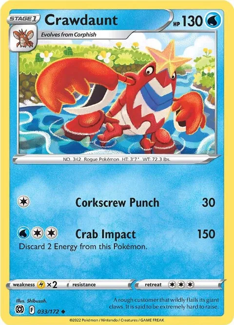Crawdaunt #033/172 Pokémon card from Brilliant Stars