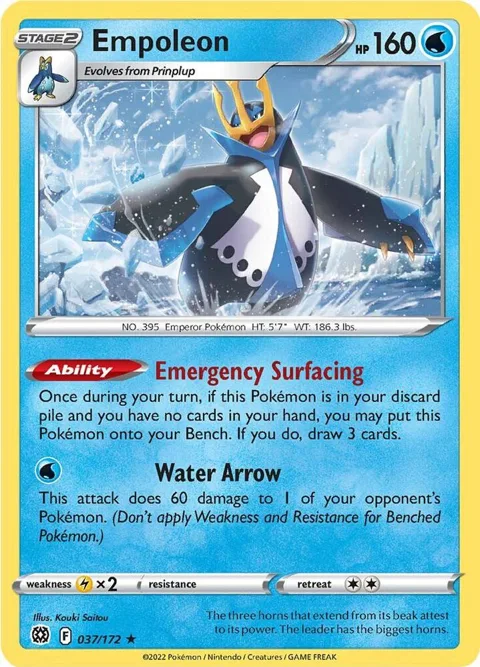 Empoleon #037/172 Reverse Holofoil Pokémon card from Brilliant Stars