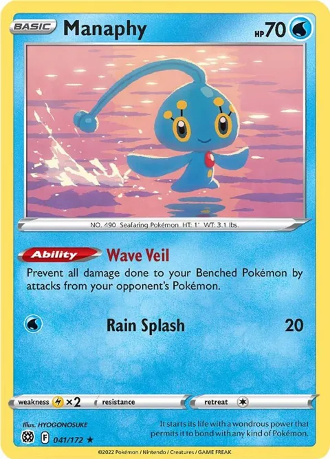 Manaphy #041/172 Reverse Holofoil Pokémon card from Brilliant Stars