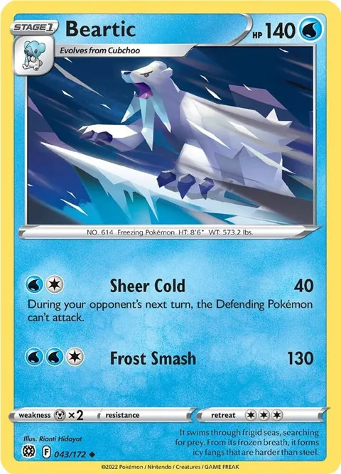 Beartic #043/172 Pokémon card from Brilliant Stars